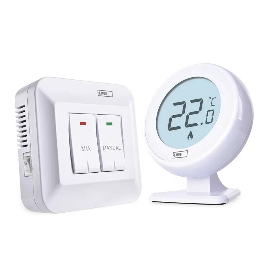 Termostato de ambiente manual inalámbrico 230V/16A 2xAA blanco
