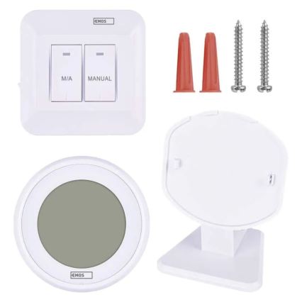 Termostato de ambiente manual inalámbrico 230V/16A 2xAA blanco