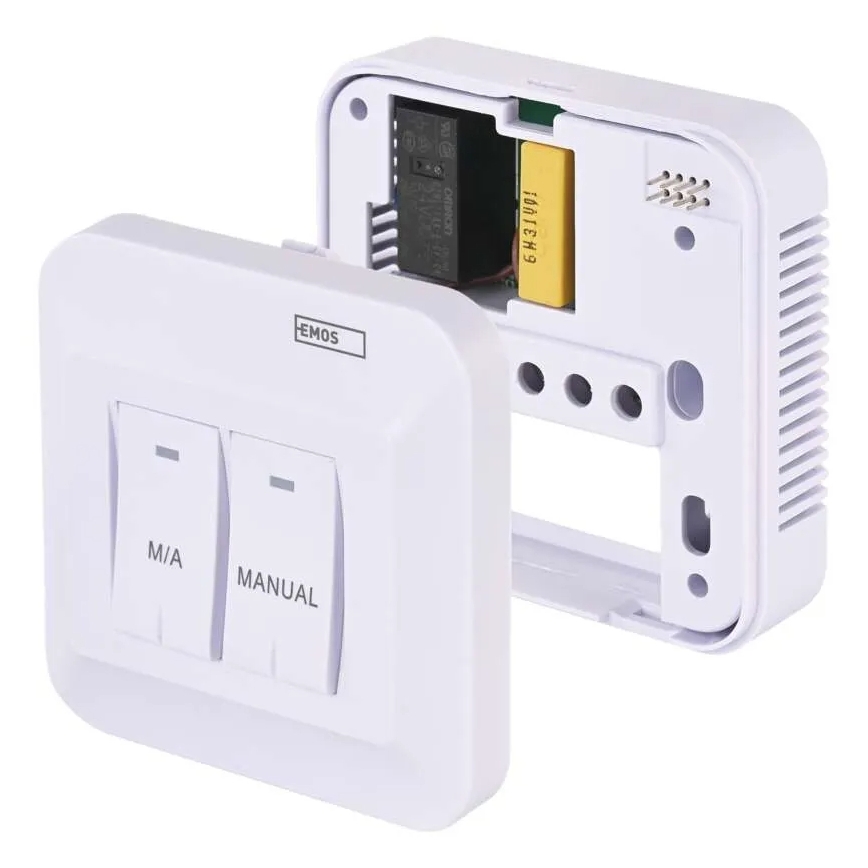 Termostato de ambiente manual inalámbrico 230V/16A 2xAA blanco