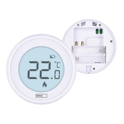 Termostato manual para habitación 230 V/6 A, 2x AA, blanco