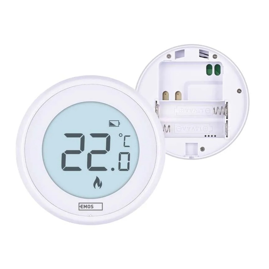 Termostato manual para habitación 230 V/6 A, 2x AA, blanco