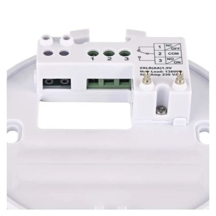 Termostato manual para habitación 230 V/6 A, 2x AA, blanco