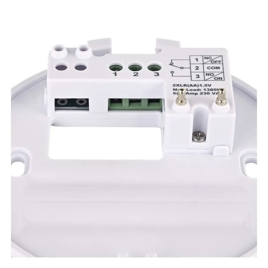 Termostato manual para habitación 230 V/6 A, 2x AA, blanco
