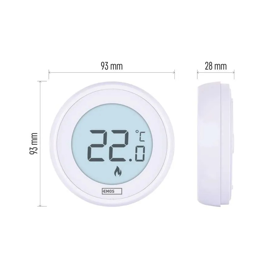 Termostato manual para habitación 230 V/6 A, 2x AA, blanco