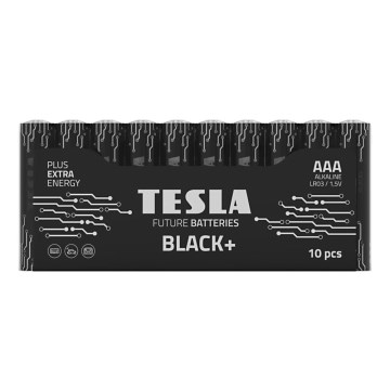 Tesla Batteries - 10 pz Batería alcalina AAA BLACK+ 1,5V 1200 mAh