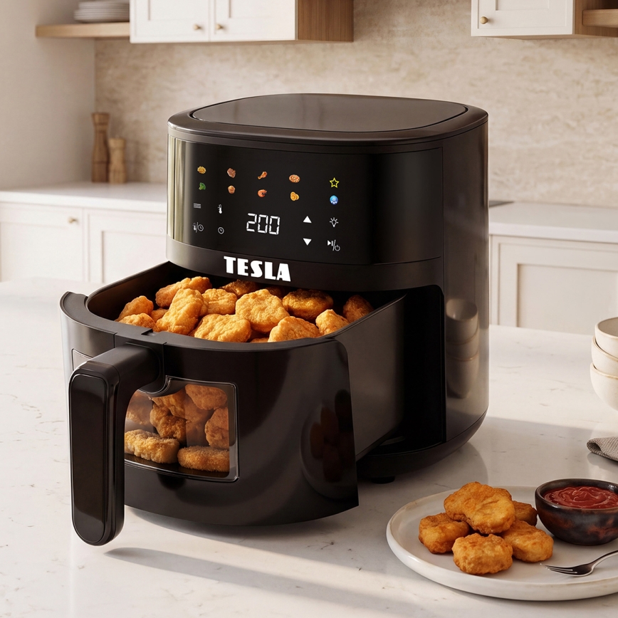 TESLA Electronics AirCook - Freidora de aire 4,4 L 1450W/230V negra