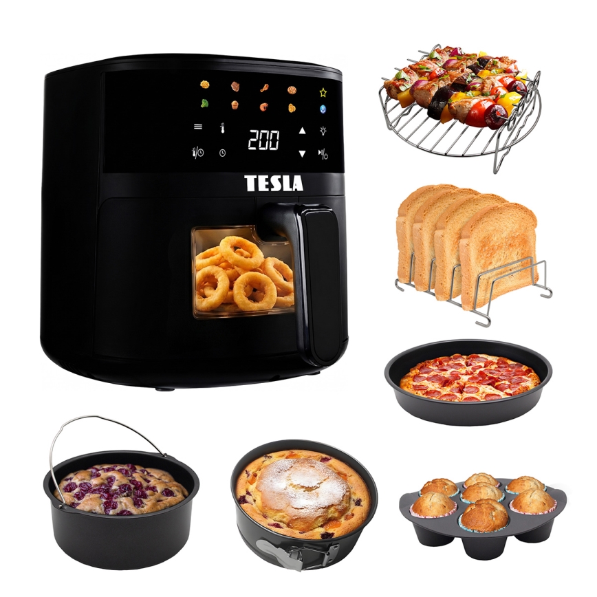 TESLA Electronics AirCook - Freidora de aire 4,4 L 1450W/230V negra