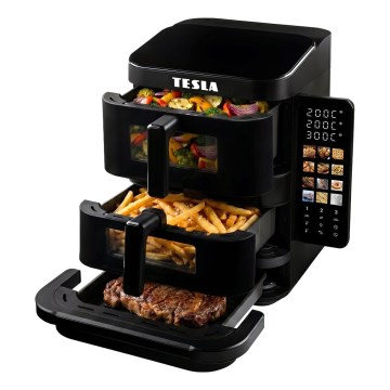 TESLA Electronics AirCook - Freidora de aire de 3 zonas 14,5 l 2800W/230V negra