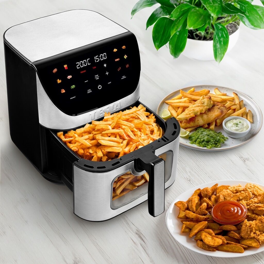 TESLA Electronics AirCook - Freidora de aire digital multifuncional inteligente 9 l 1700W/230V Wi-Fi