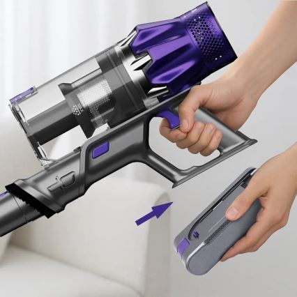 TESLA Electronics PureStar - Aspiradora inalámbrica flexible tipo barra 2 en 1 250W/2200 mAh gris/morado