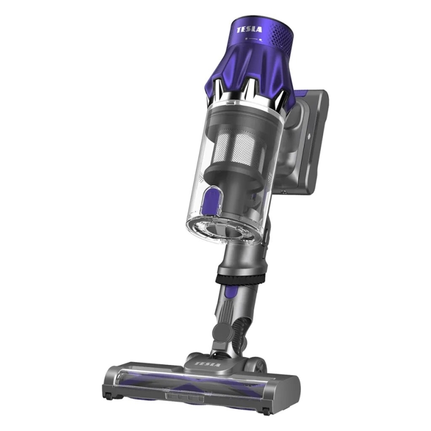 TESLA Electronics PureStar - Aspiradora inalámbrica flexible tipo barra 2 en 1 250W/2200 mAh gris/morado