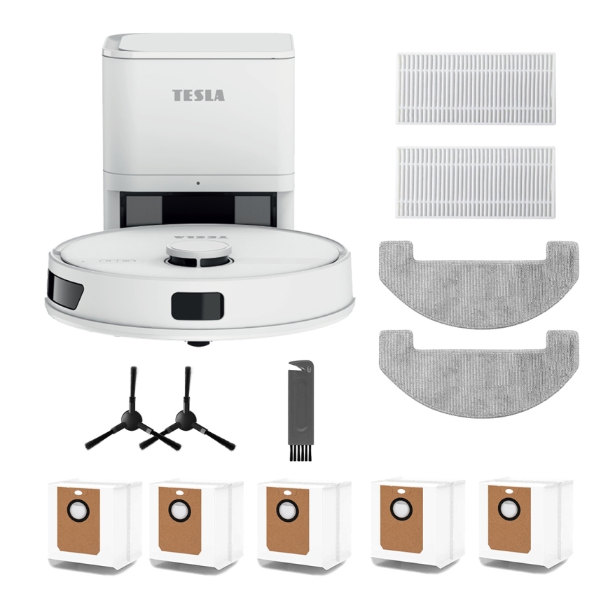 TESLA Electronics RoboStar - Aspiradora robótica inteligente 3 en 1 3200 mAh Wi-Fi blanca