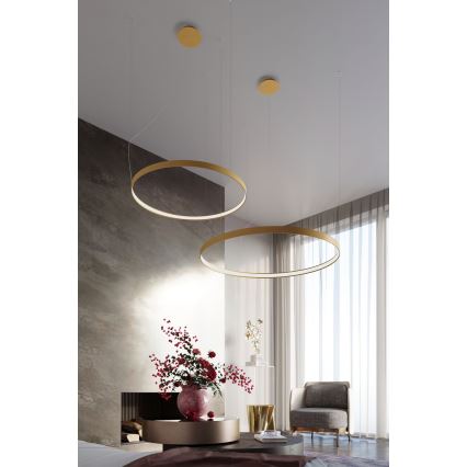Thoro TH.174 - Lámpara LED colgante RIO LED/50W/230V CRI 90 3000K diá. 78 cm dorado