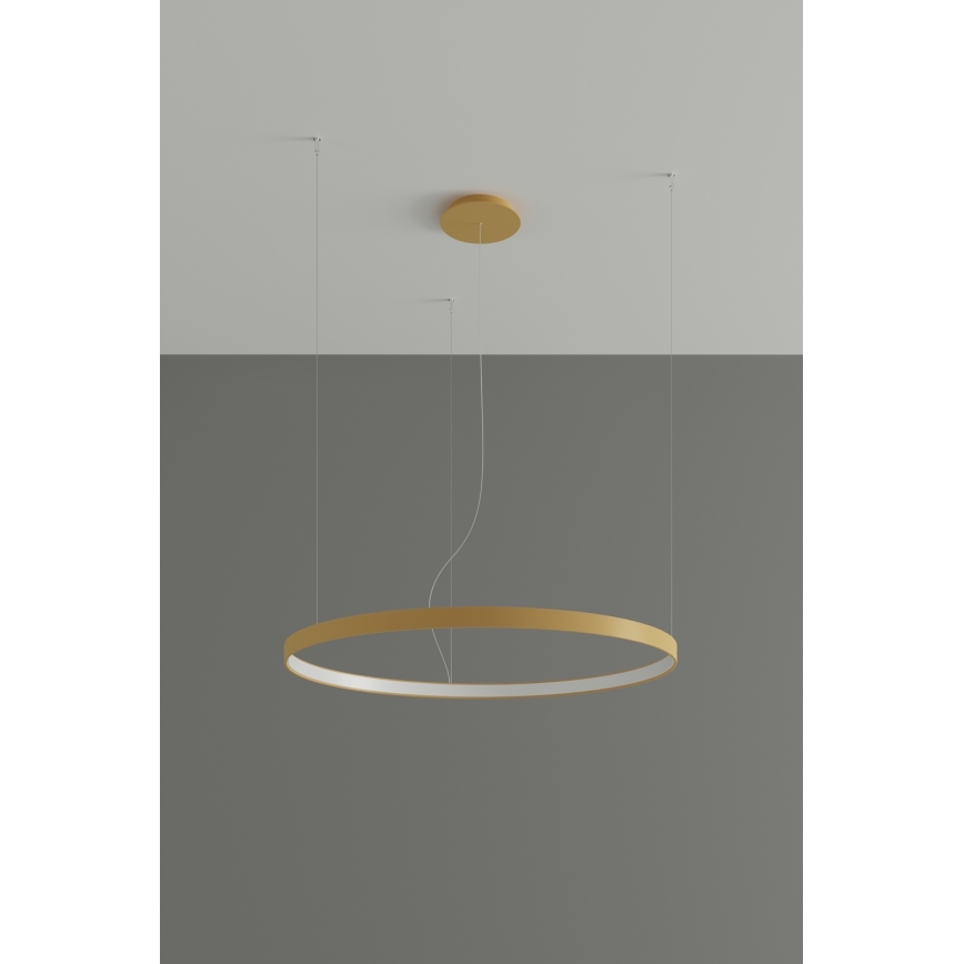 Thoro TH.174 - Lámpara LED colgante RIO LED/50W/230V CRI 90 3000K diá. 78 cm dorado