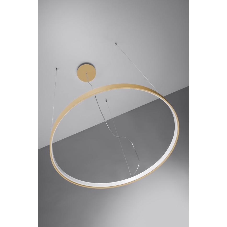 Thoro TH.174 - Lámpara LED colgante RIO LED/50W/230V CRI 90 3000K diá. 78 cm dorado