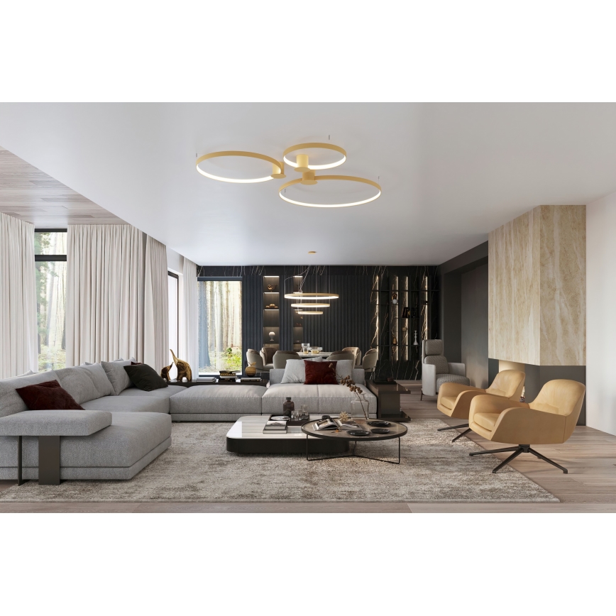 Thoro TH.223 - Luminaria de techo LED RIO LED/30W/230V CRI 98 4000K, Ø 55 cm, acabado dorado