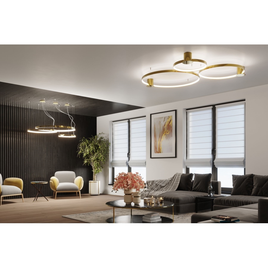 Thoro TH.252 - Plafón LED RIO LED/50W/230V CRI 90 3000K diá. 78 cm dorado