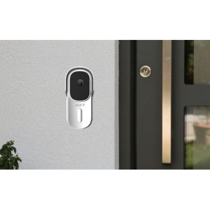 Timbre de vídeo con sensor de movimiento Full HD 1080p, batería 5200 mAh, IP65, Wi‑Fi, Tuya, blanco