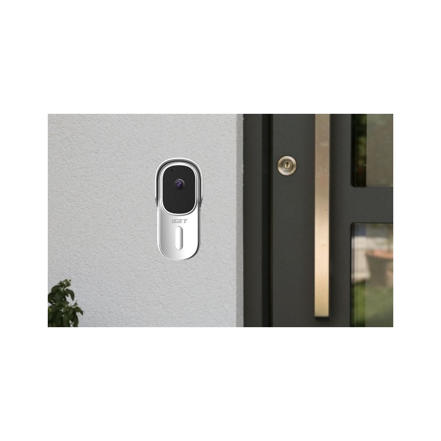 Timbre de vídeo con sensor de movimiento Full HD 1080p, batería 5200 mAh, IP65, Wi‑Fi, Tuya, blanco