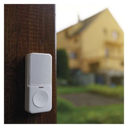 Timbre inalámbrico enchufable 230 V + 1x CR2032, blanco