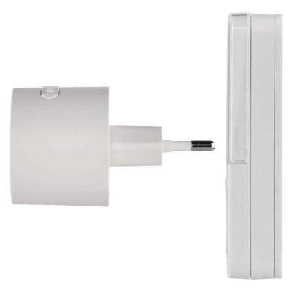 Timbre inalámbrico enchufable 230 V + 1x CR2032, blanco