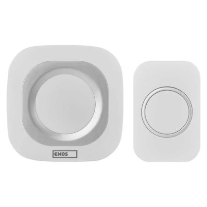 Timbre inalámbrico para enchufe 230V + 1xCR2032 IP44 blanco