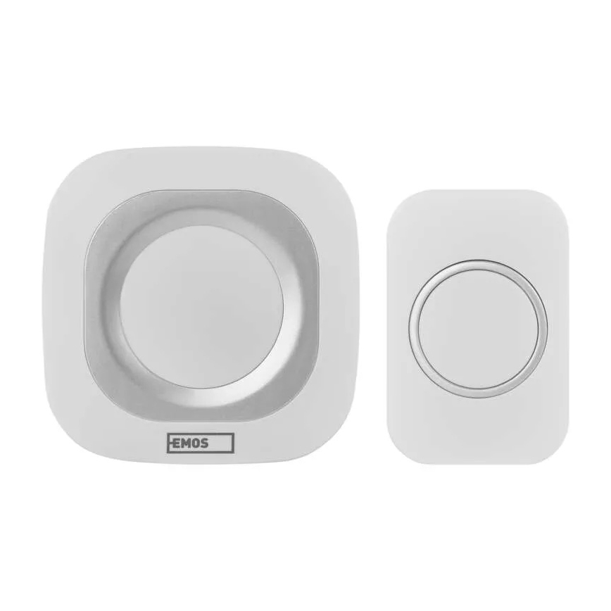 Timbre inalámbrico para enchufe 230V + 1xCR2032 IP44 blanco