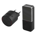 Timbre inalámbrico para enchufe 230V + 1xCR2032 negro