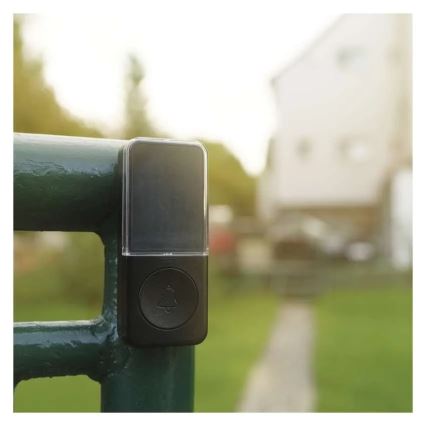 Timbre inalámbrico para enchufe 230V + 1xCR2032 negro