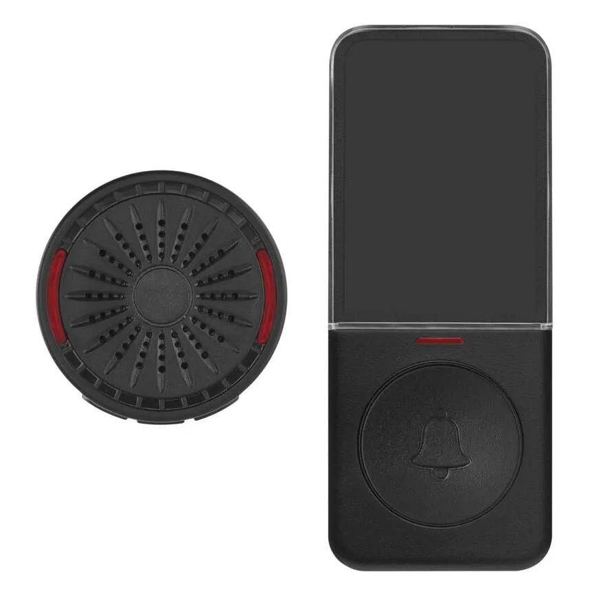 Timbre inalámbrico para enchufe 230V + 1xCR2032 negro