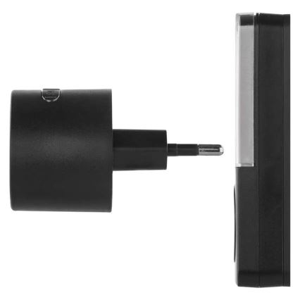 Timbre inalámbrico para enchufe 230V + 1xCR2032 negro