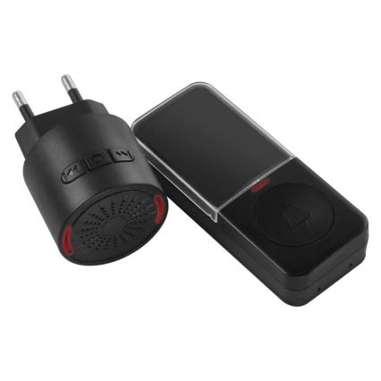 Timbre inalámbrico para enchufe 230V + 1xCR2032 negro