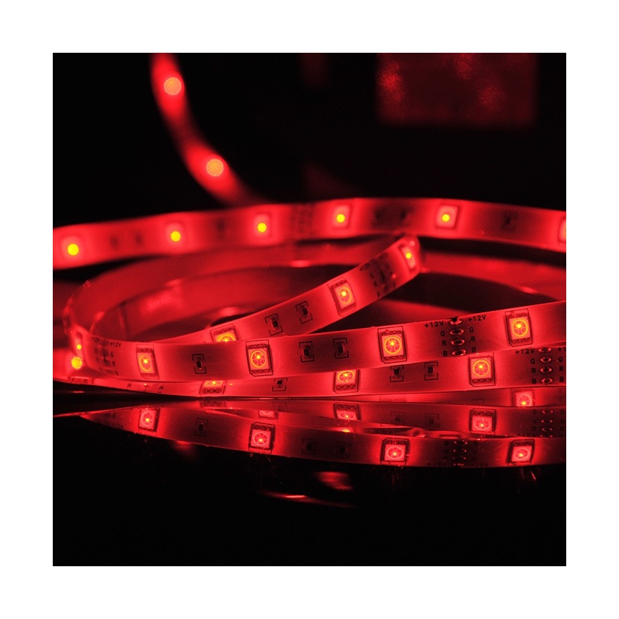 Tira LED RGB regulable 5m LED/18W/12V IP20 + mando a distancia