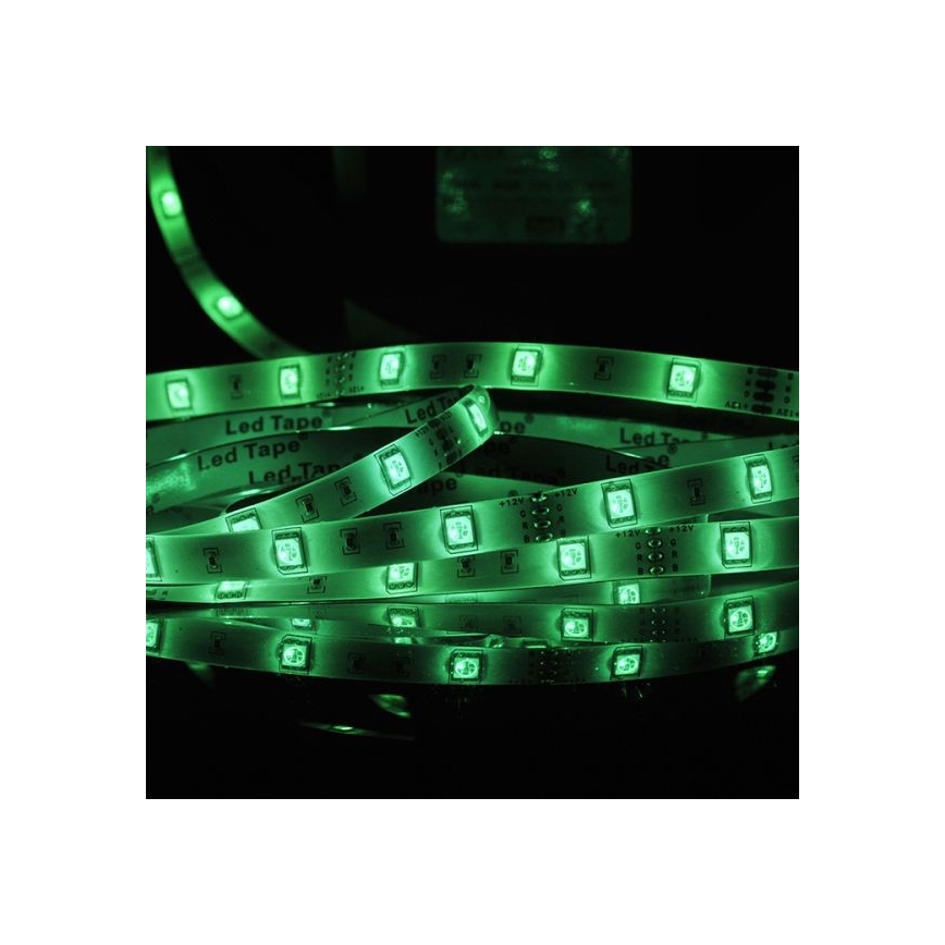 Tira LED RGB regulable 5m LED/18W/12V IP20 + mando a distancia