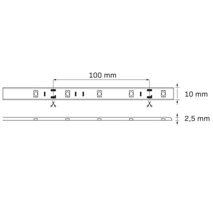 Tira LED RGB regulable para exteriores 5m LED/14W/12V IP65 + CR