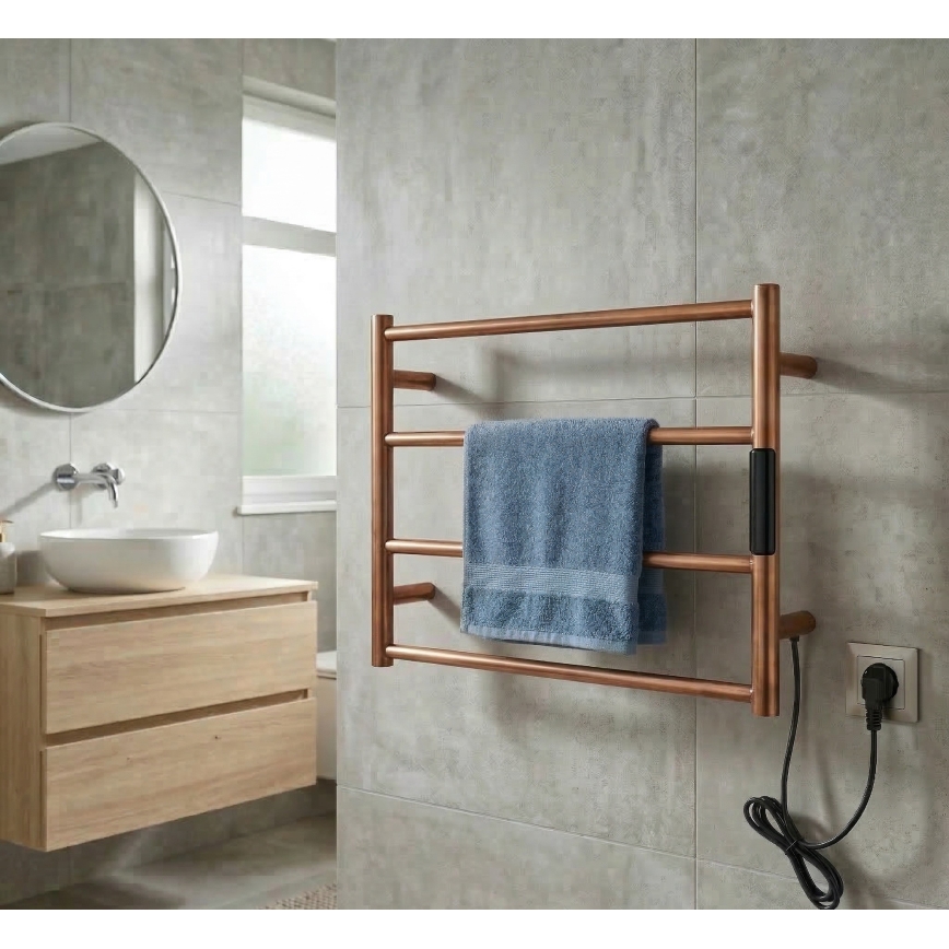 Toallero eléctrico 56x37 63W acero inoxidable/cobre