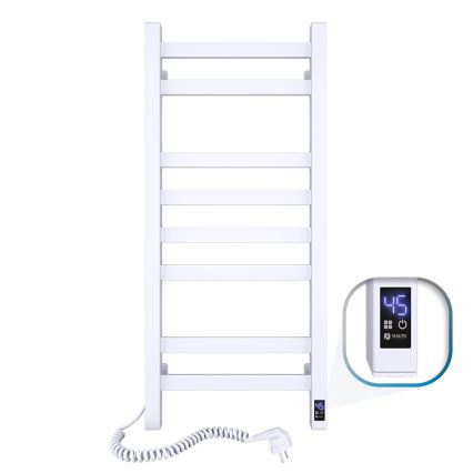 Toallero eléctrico con termostato AVANGARD 105W 80x36 cm blanco izquierdo