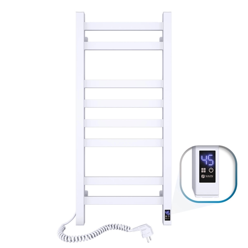 Toallero eléctrico con termostato AVANGARD 105W 80x36 cm blanco izquierdo