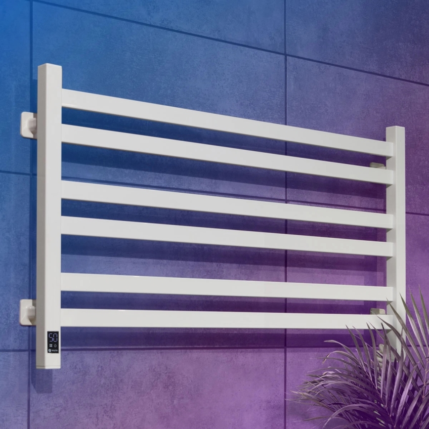 Toallero eléctrico con termostato AVANGARD 181 W 50x90 cm, blanco, con conexión a la derecha