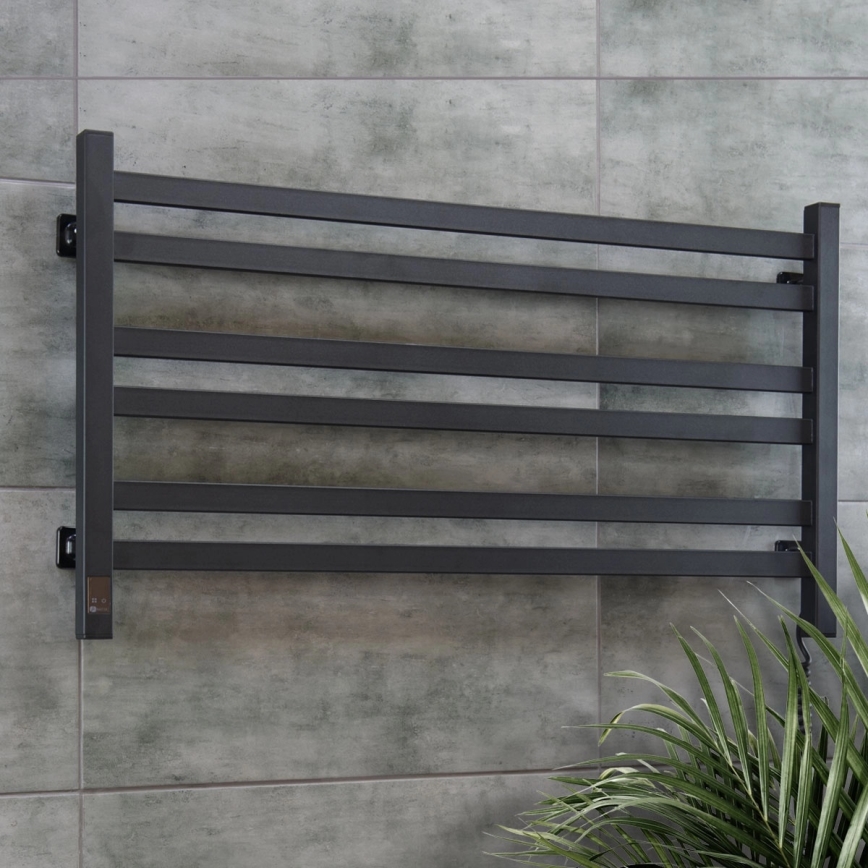 Toallero eléctrico con termostato AVANGARD 181W 50x90 cm negro, lado derecho