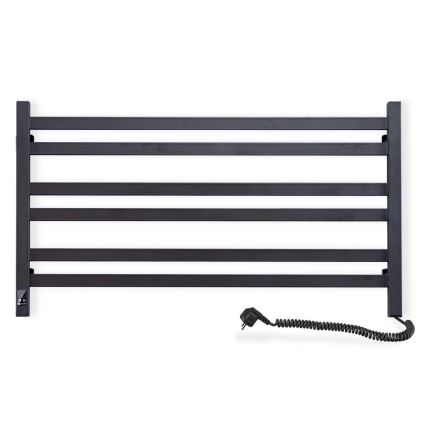 Toallero eléctrico con termostato AVANGARD 181W 50x90 cm negro, lado derecho
