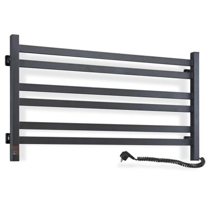 Toallero eléctrico con termostato AVANGARD 181W 50x90 cm negro, lado derecho