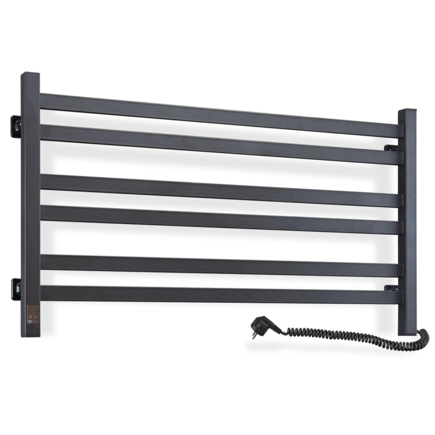 Toallero eléctrico con termostato AVANGARD 181W 50x90 cm negro, lado derecho