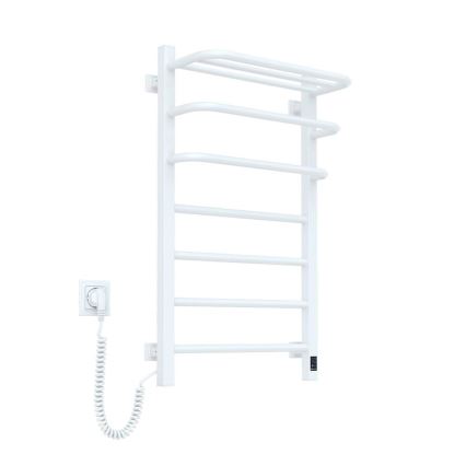 Toallero eléctrico con termostato FORTIS 155W 80x48 cm  blanco izquierdo