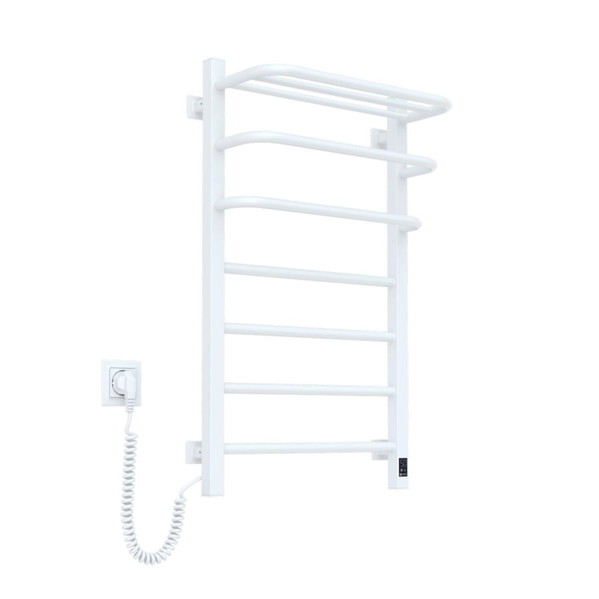 Toallero eléctrico con termostato FORTIS 155W 80x48 cm  blanco izquierdo