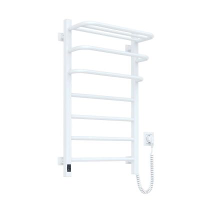 Toallero eléctrico con termostato FORTIS 155W 80x48 cm, blanco, lado derecho