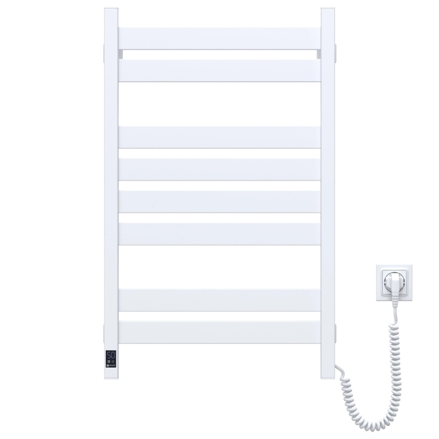 Toallero eléctrico con termostato LARGO 168W 80x50 cm, blanco, lateral derecho