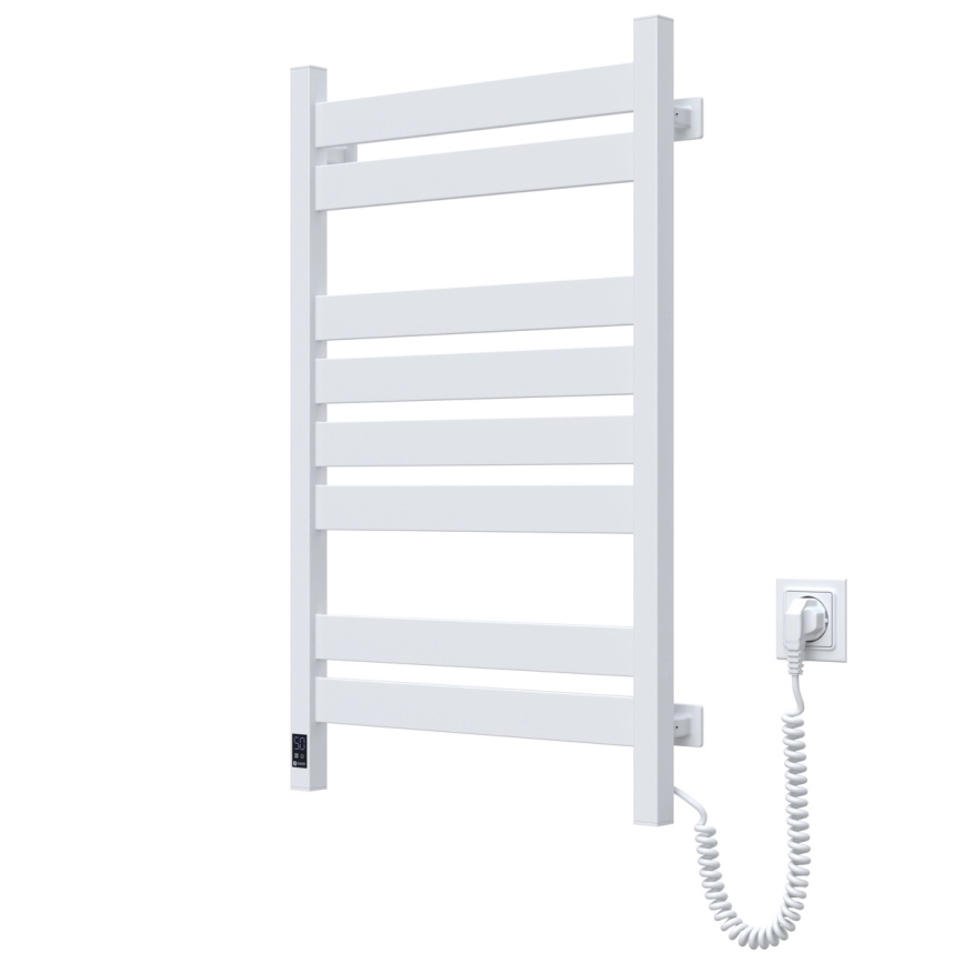 Toallero eléctrico con termostato LARGO 168W 80x50 cm, blanco, lateral derecho