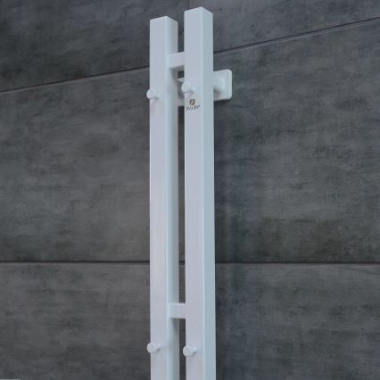 Toallero eléctrico con termostato SILOUETTE 106W 150x9cm blanco, lado derecho