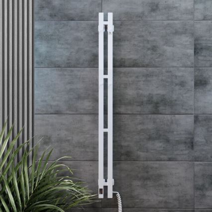 Toallero eléctrico con termostato SILOUETTE 70W 120x9 cm, blanco, montaje a la derecha